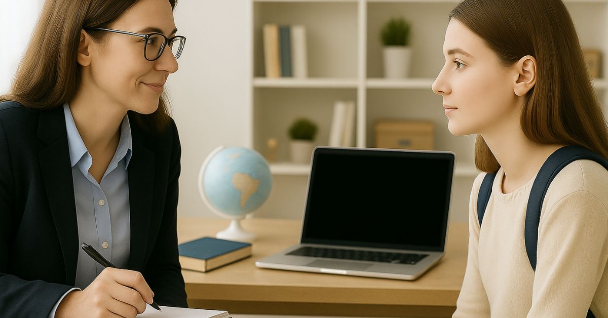Student counseling session at Abroad Study Consultancy Kerala for overseas education guidance
